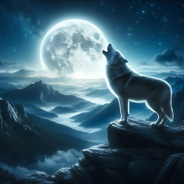 Wild Wolf Howling at the Moon by GalleryBrisArt2 on DeviantArt