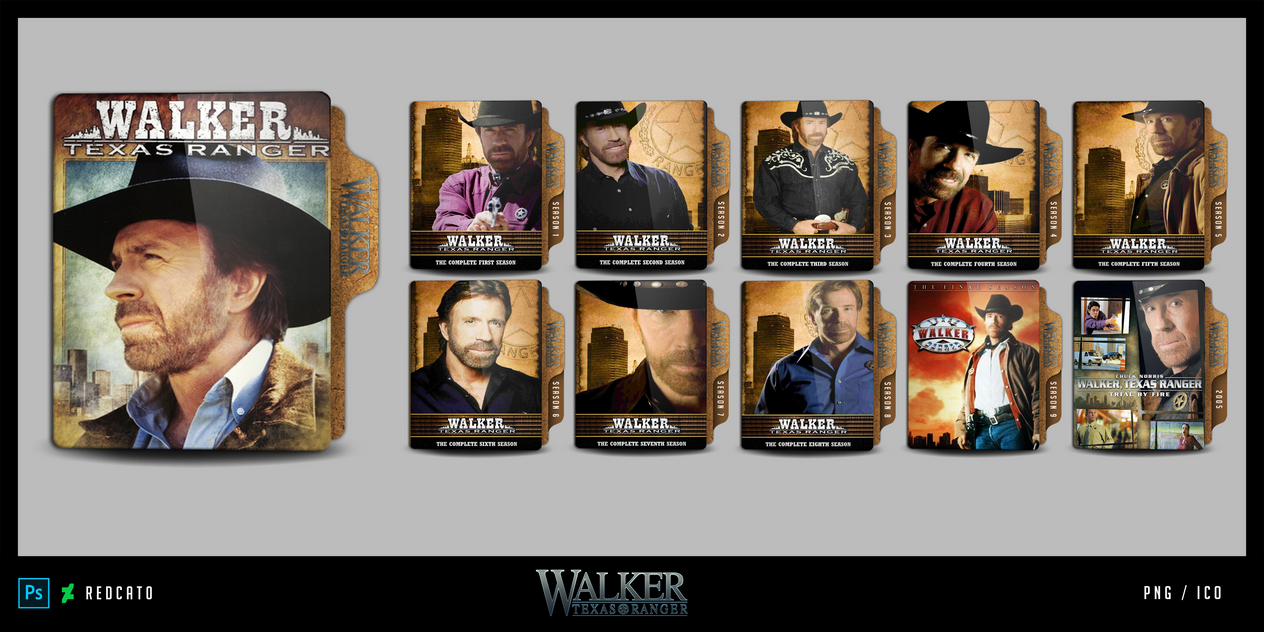 Texas Walker Ranger + movie Folder icon by Redcat0 by Redcat0 on DeviantArt