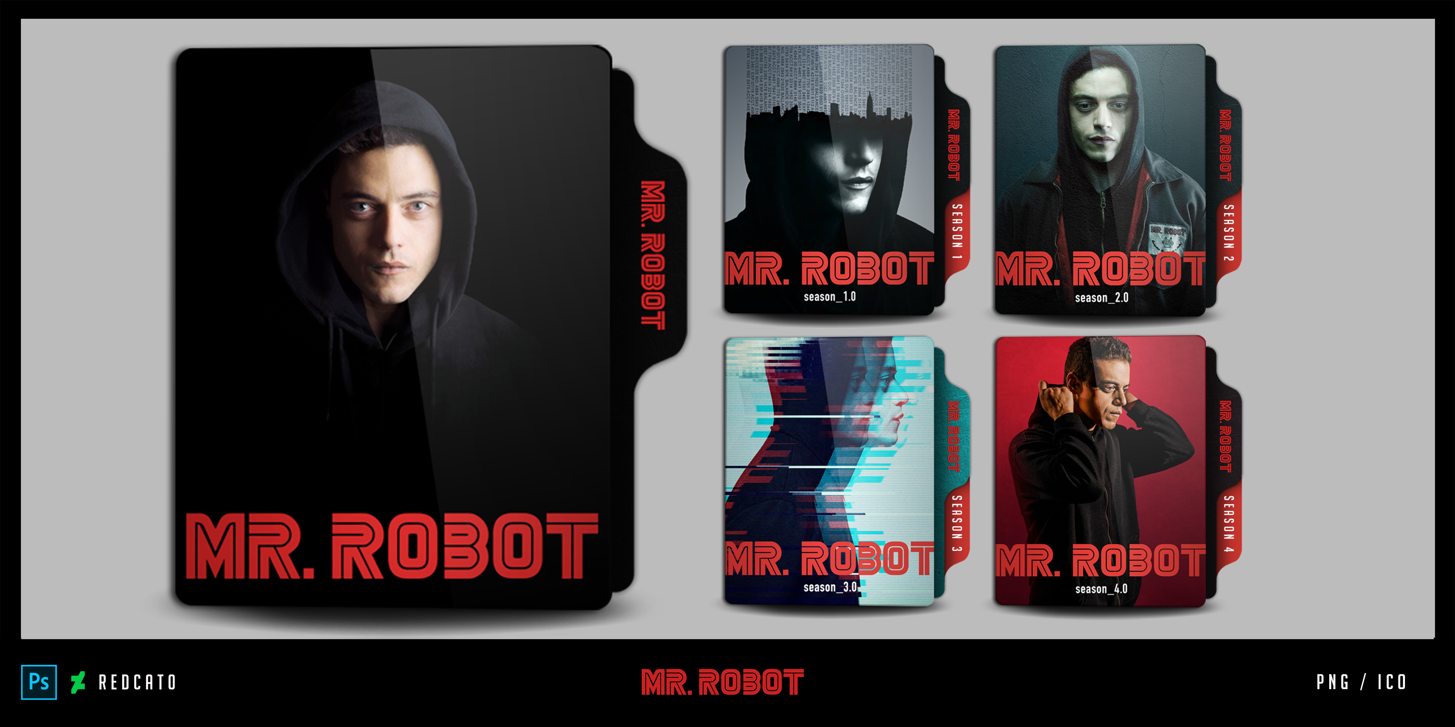 Mr.robot Tv series (2017)Season 1,2,3 Folder icon by G0D-0F-THUND3R on  DeviantArt