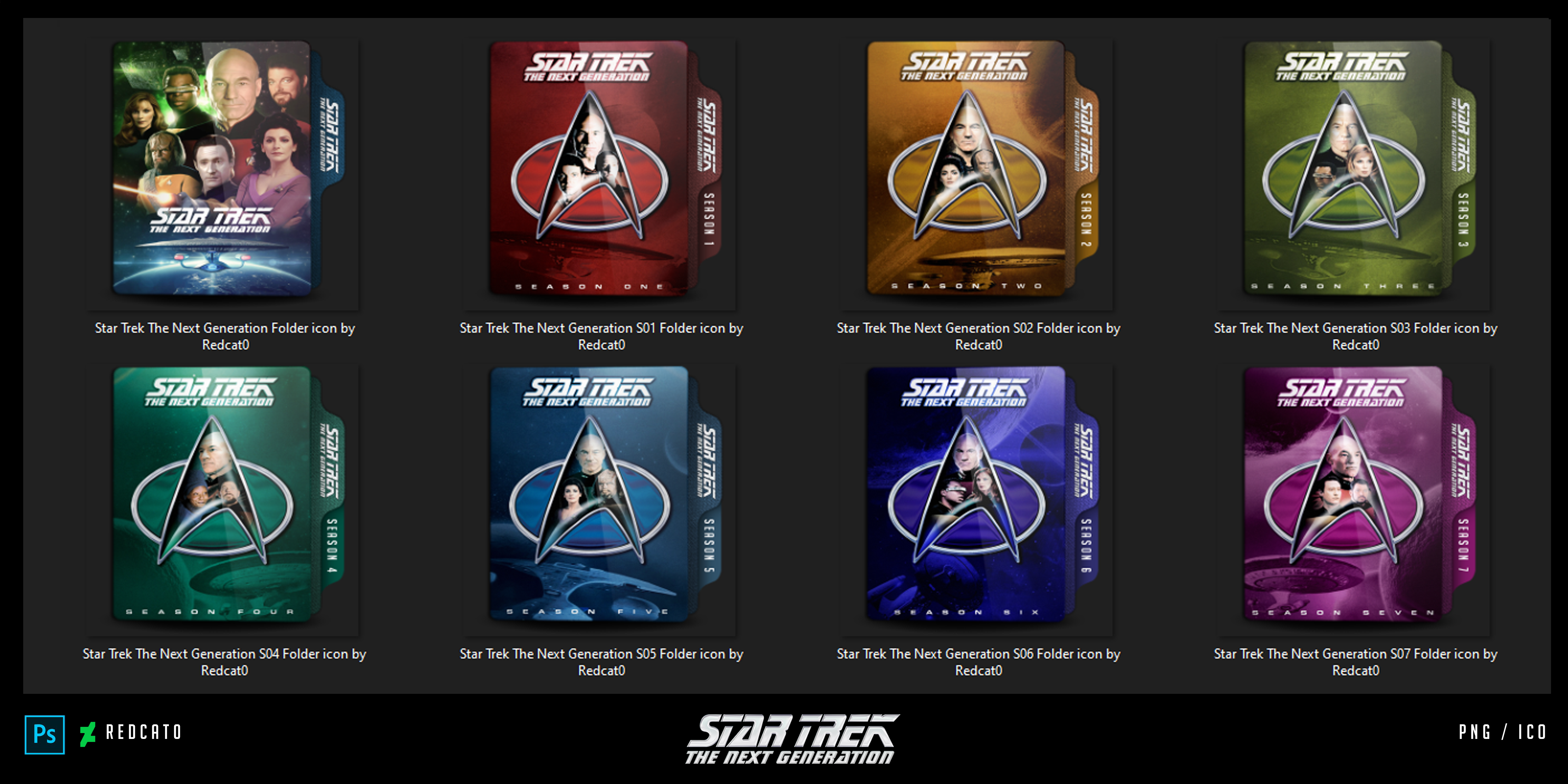 Star Trek The Next Generation [1-7] Folder icon by Redcat0 on DeviantArt