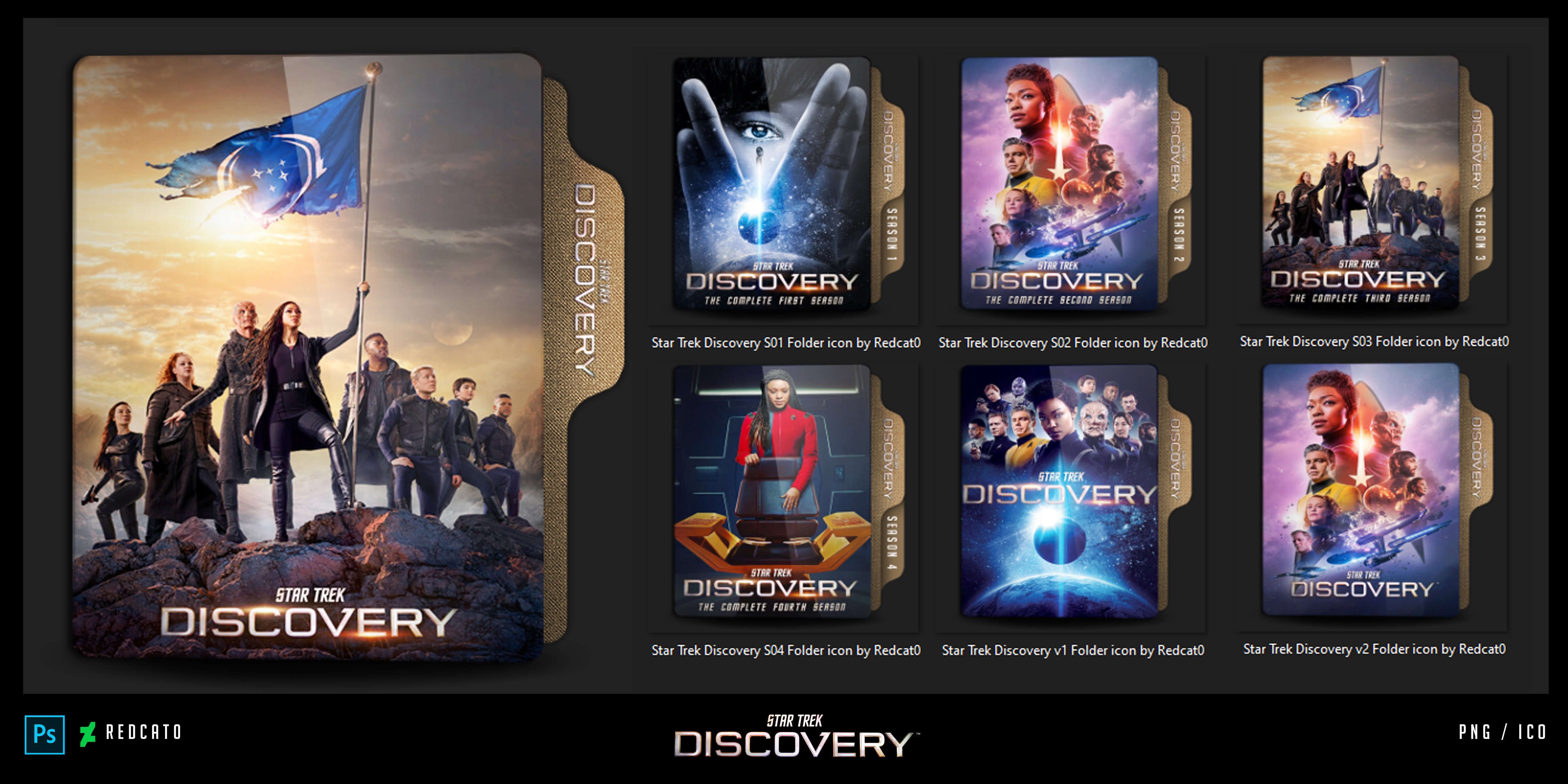 Star Trek Discovery [1-4] Folder icon by Redcat0 by Redcat0 on DeviantArt