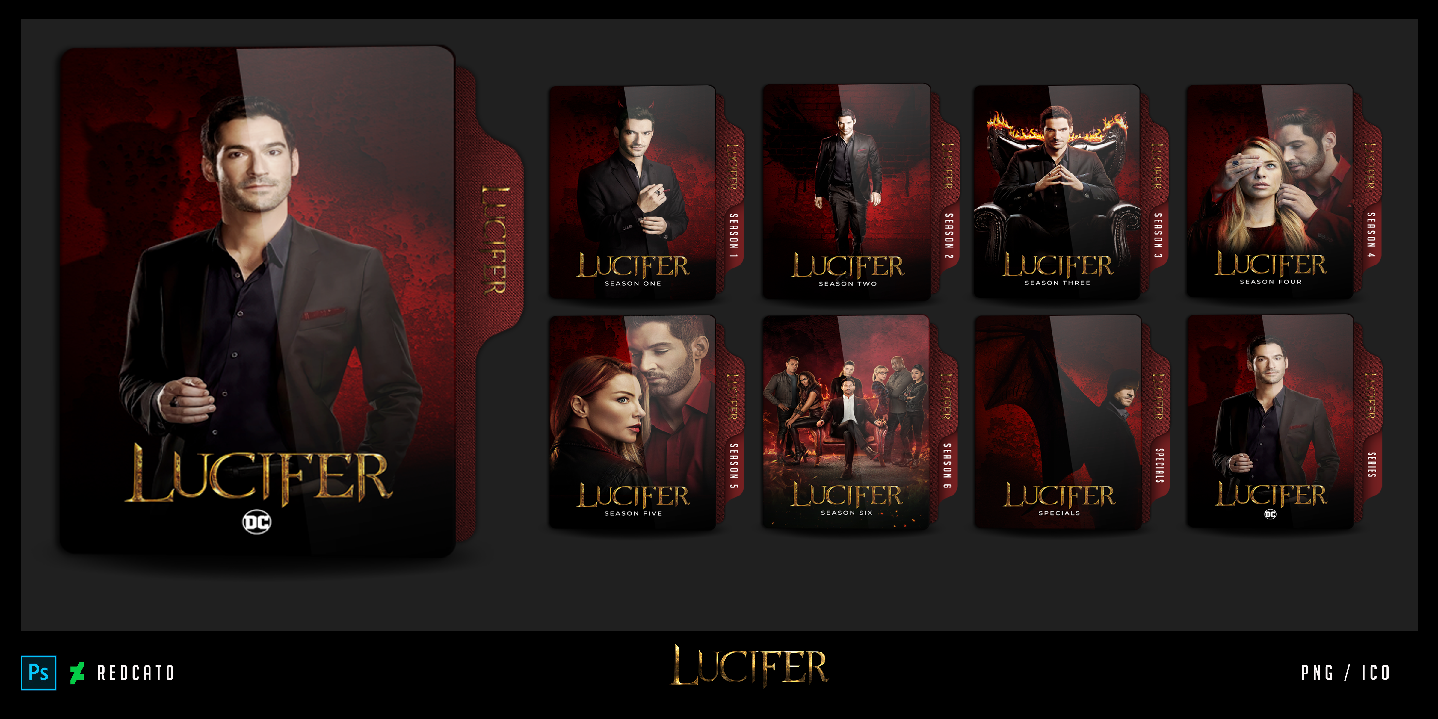 Lucifer [Season 1-6] Folder icon by Redcat0 by Redcat0 on DeviantArt