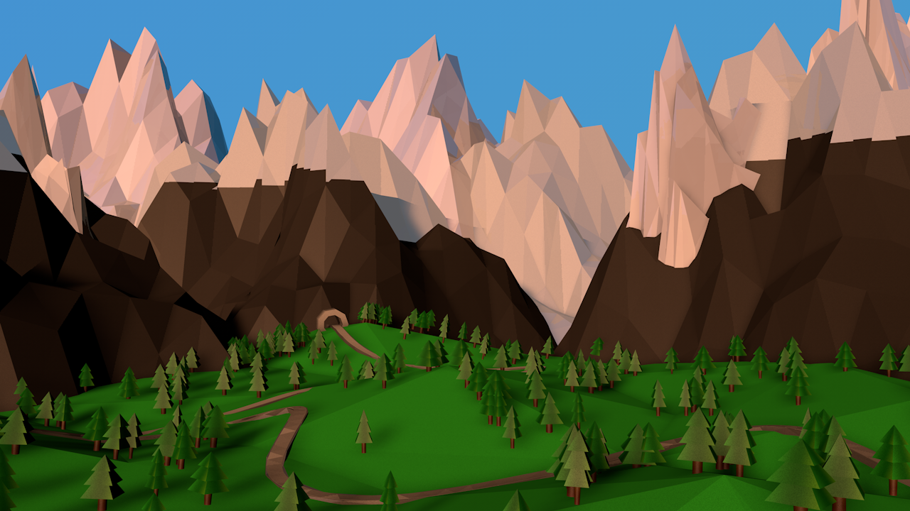 Learning C4D Day 1: Low-poly Summer hill