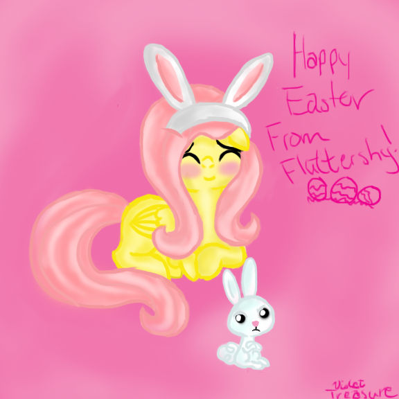 [Finished] Happy Easter From Fluttershy! by VioletTreasure on DeviantArt