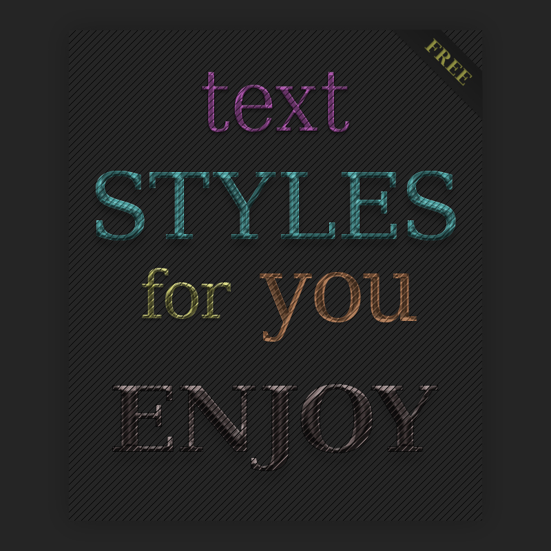 FREE Text Styles on dark