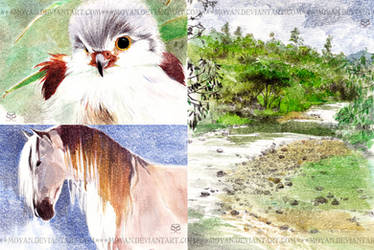 Kota Kinabalu vacation paintings set