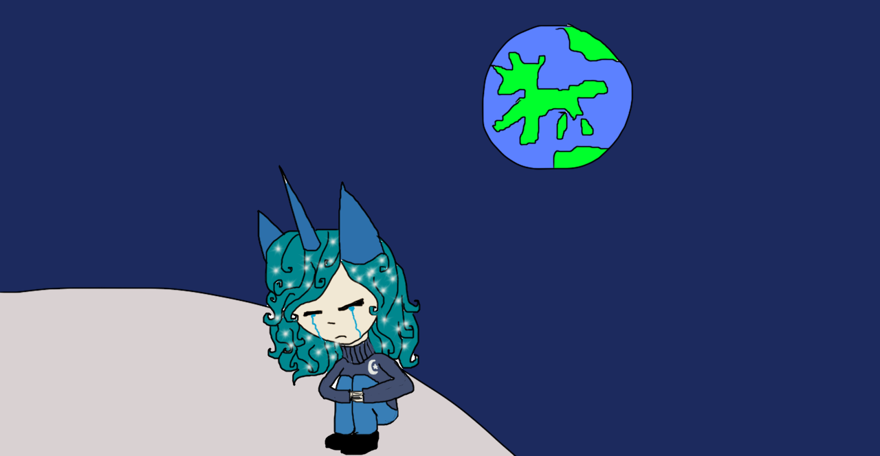 Luna on the Moon by CraftyandKawaii on DeviantArt