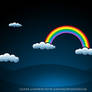 clouds and rainbow psd