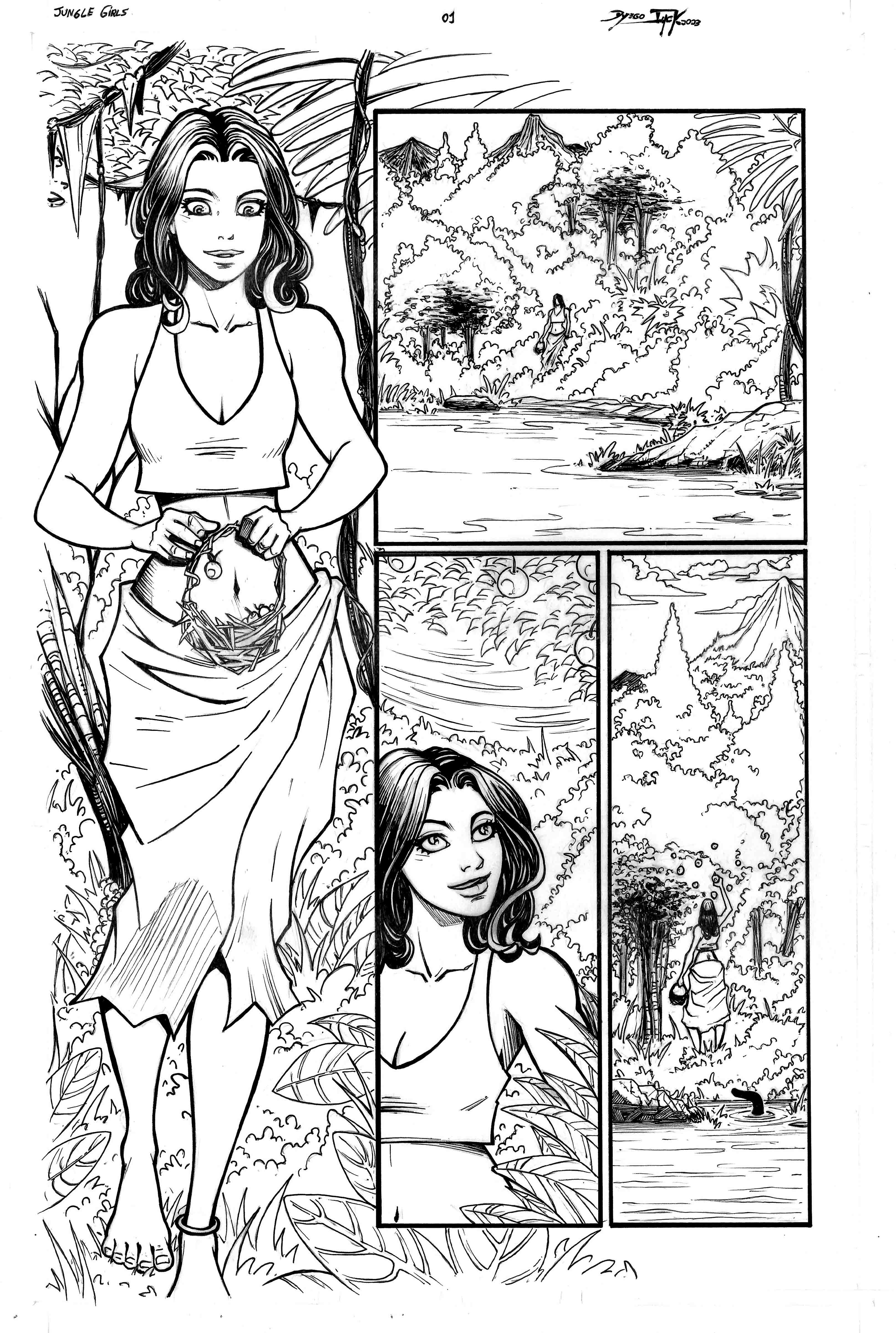 Jungle Girls 01 - Inks by DyegoJack on DeviantArt
