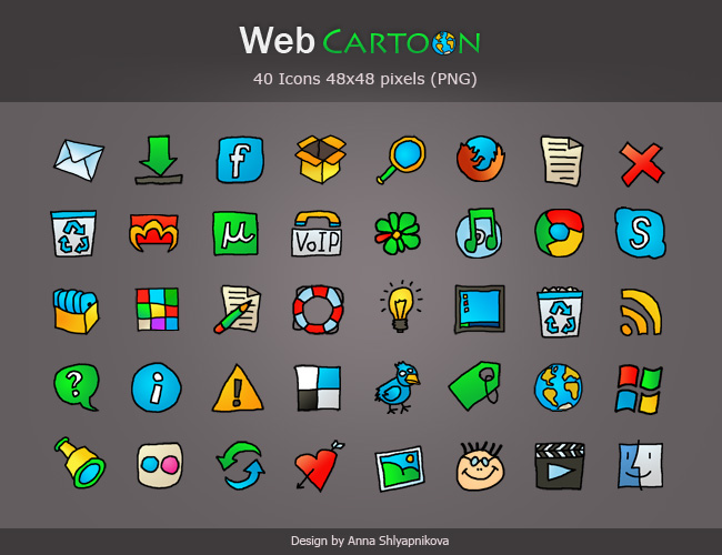 Icons Pack 'Web Cartoon' by shlyapnikova on DeviantArt Icons Pack 'Web Cartoon' by shlyapnikova on DeviantArt