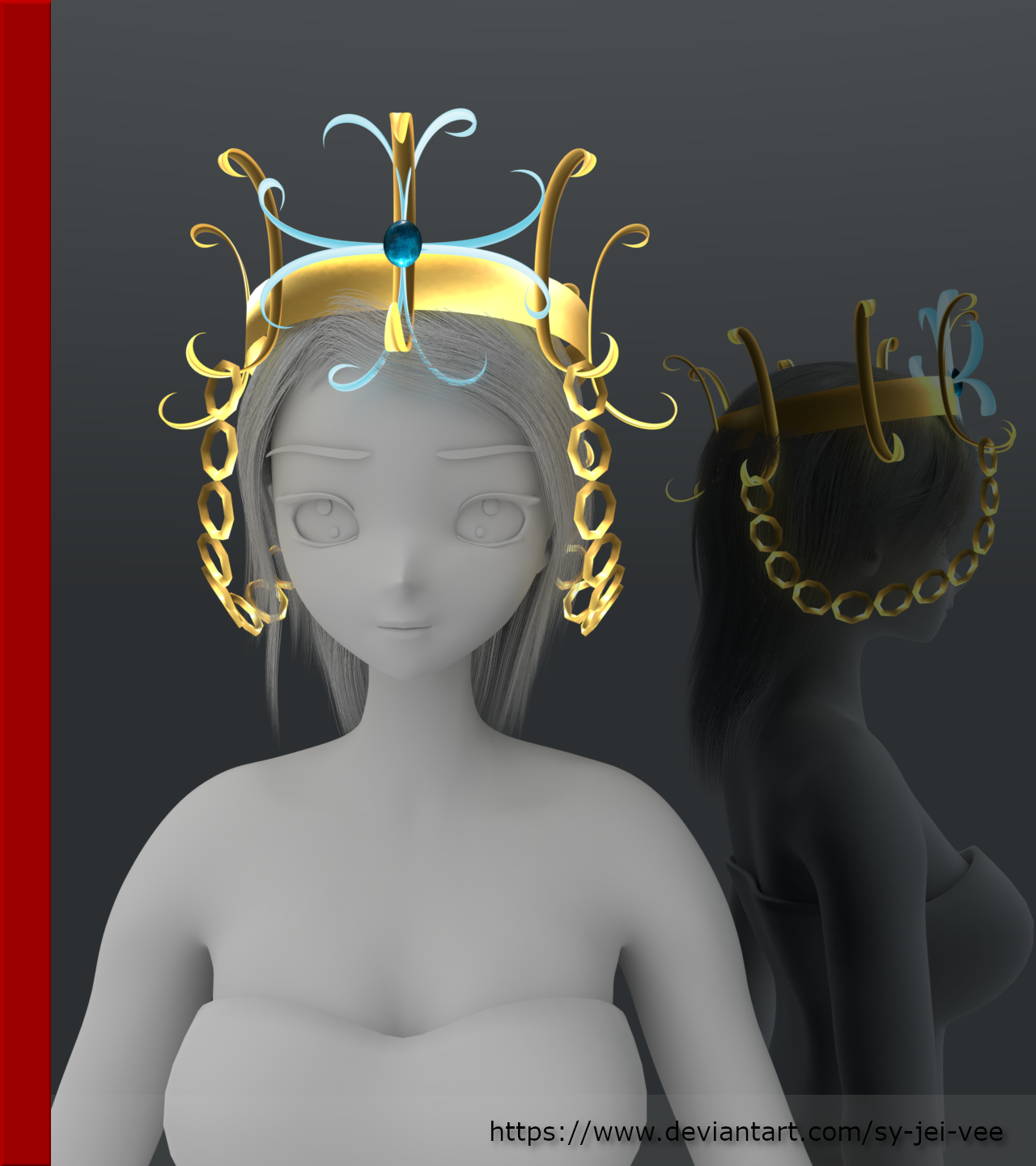 MMD - The Headdress 03: 'Gold and Chains' by Sy-Jei-Vee on DeviantArt