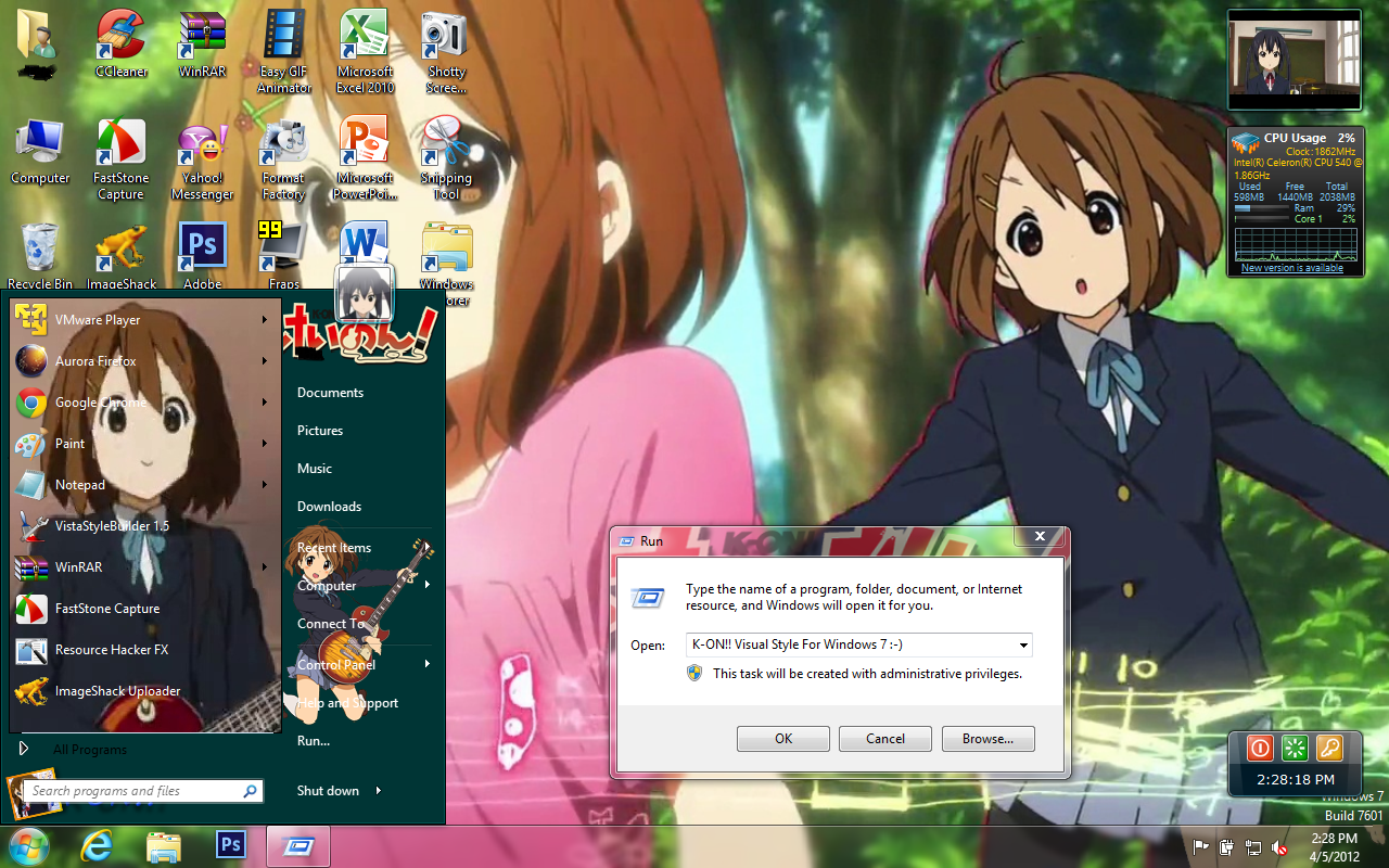 Anime Wallpaper : K-ON : Yui x Windows XP