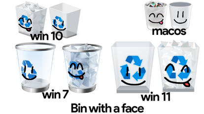 Bin icon with a Faces