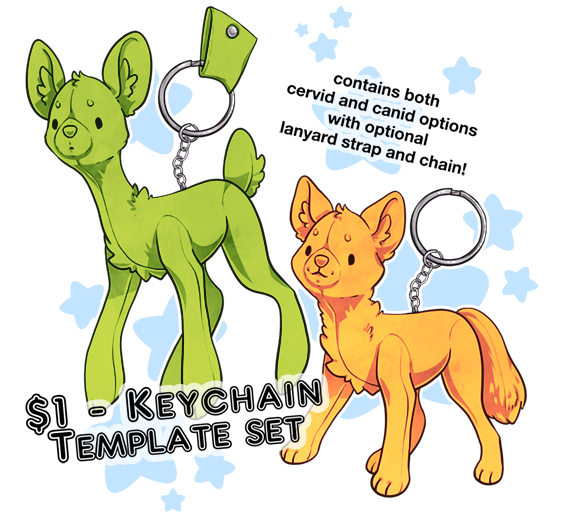P2U one dollar deer and dog keychain template