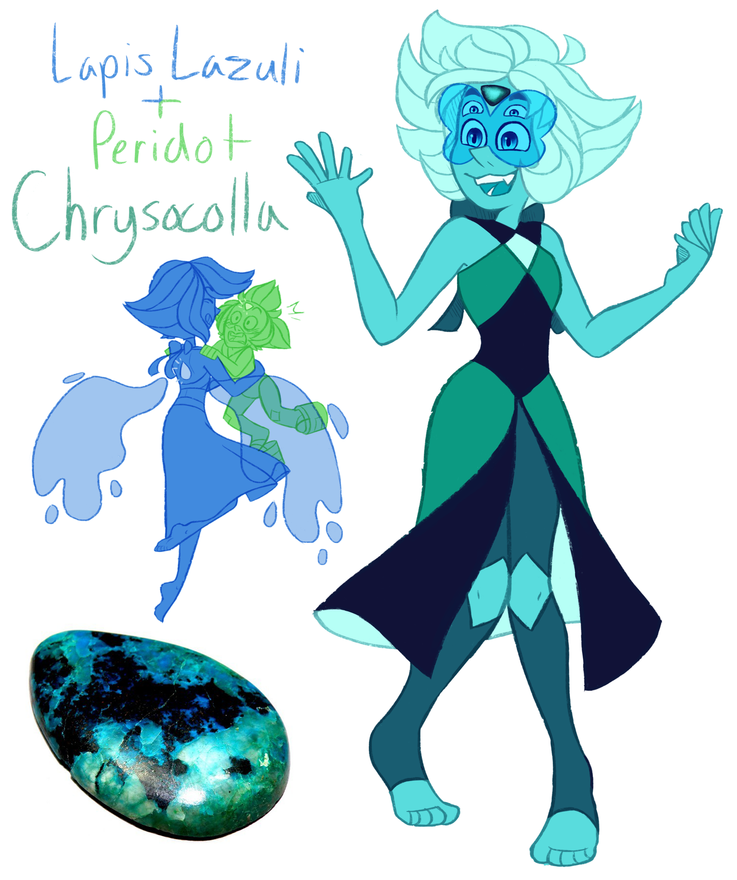 FT - (Lapis/Peridot) Chrysocolla