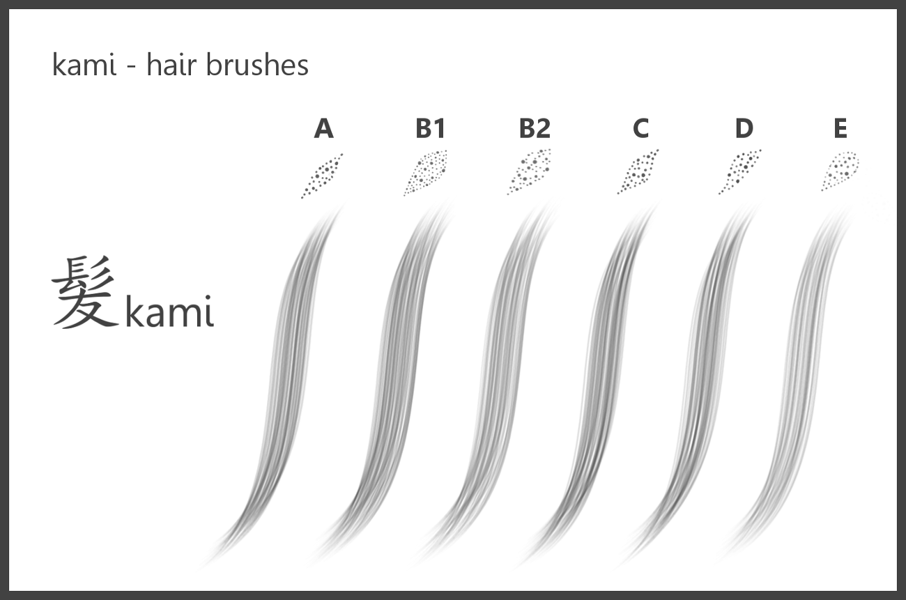 kami_Hair and Smudge Brushes_for CSP by devmoon on DeviantArt