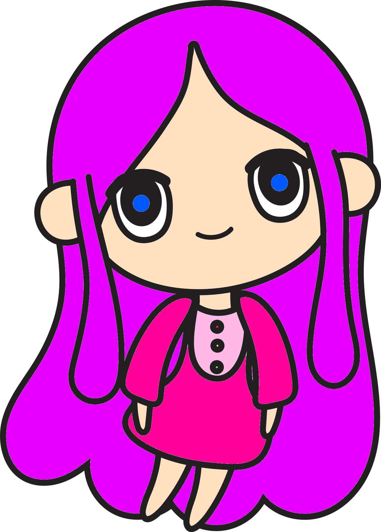 Anime Chibi girl (colored) by Mysteryguy21 on DeviantArt