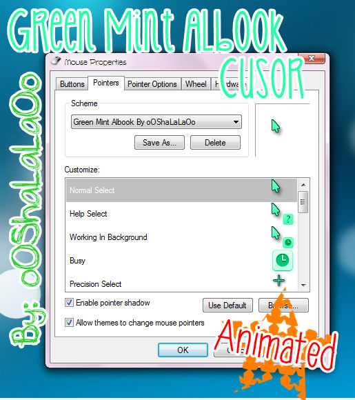 Green Mint Albook Cursor By oOShaLaLaOo by oOShaLaLaOo on DeviantArt