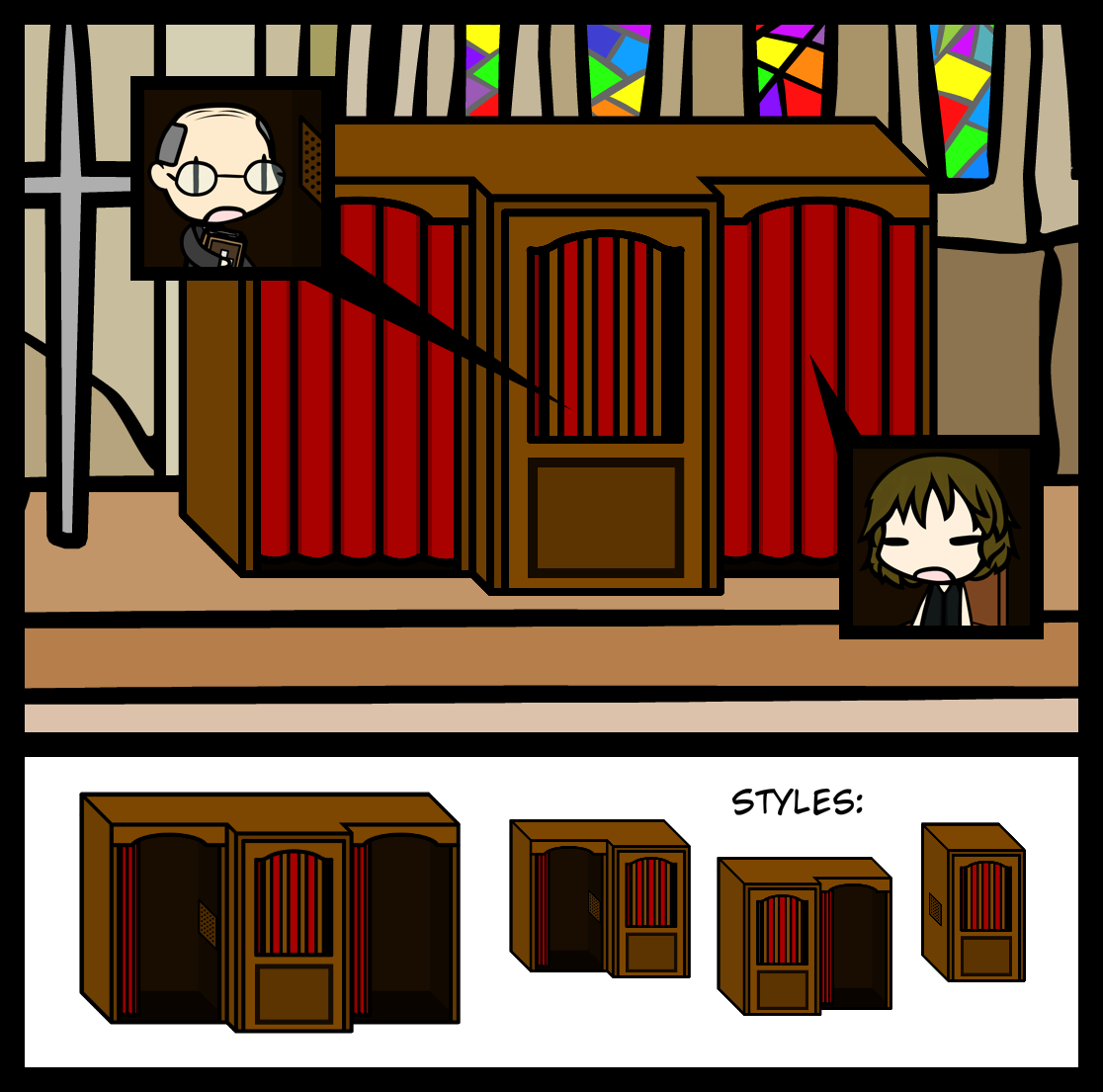 (Walfas/Prop) Confessional Booth by PsyKoTMK on DeviantArt