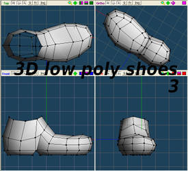 3D modeling low poly shoe base pt3