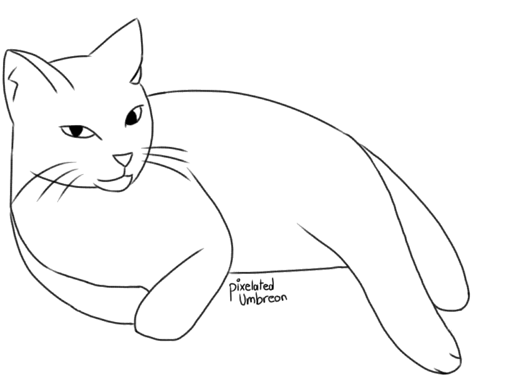 Kitty Lineart by Mythical-Pixel on DeviantArt