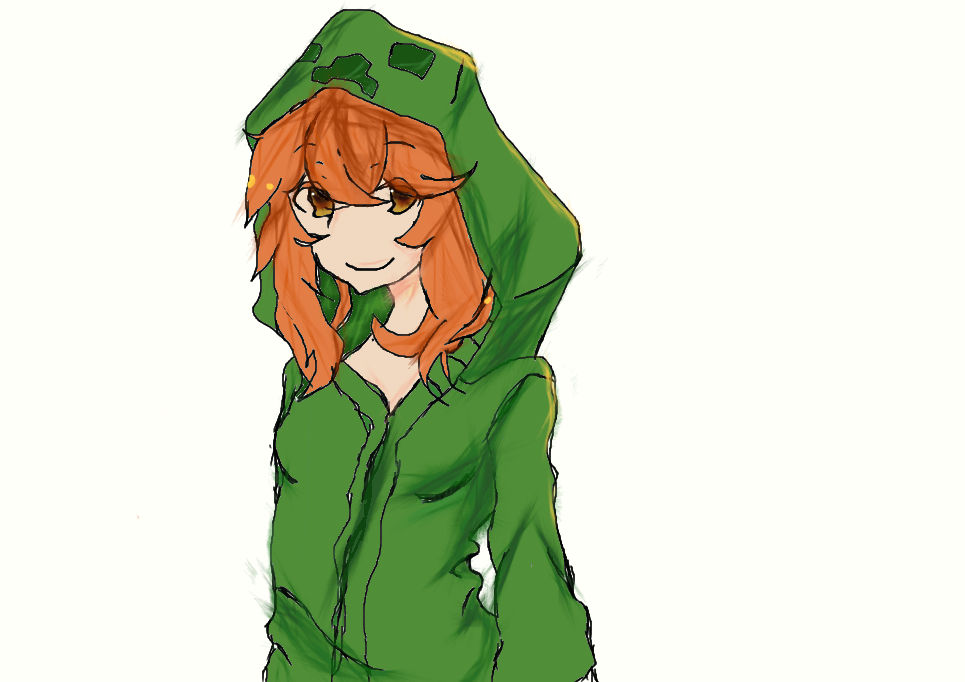 Крипер девушка нарисовать