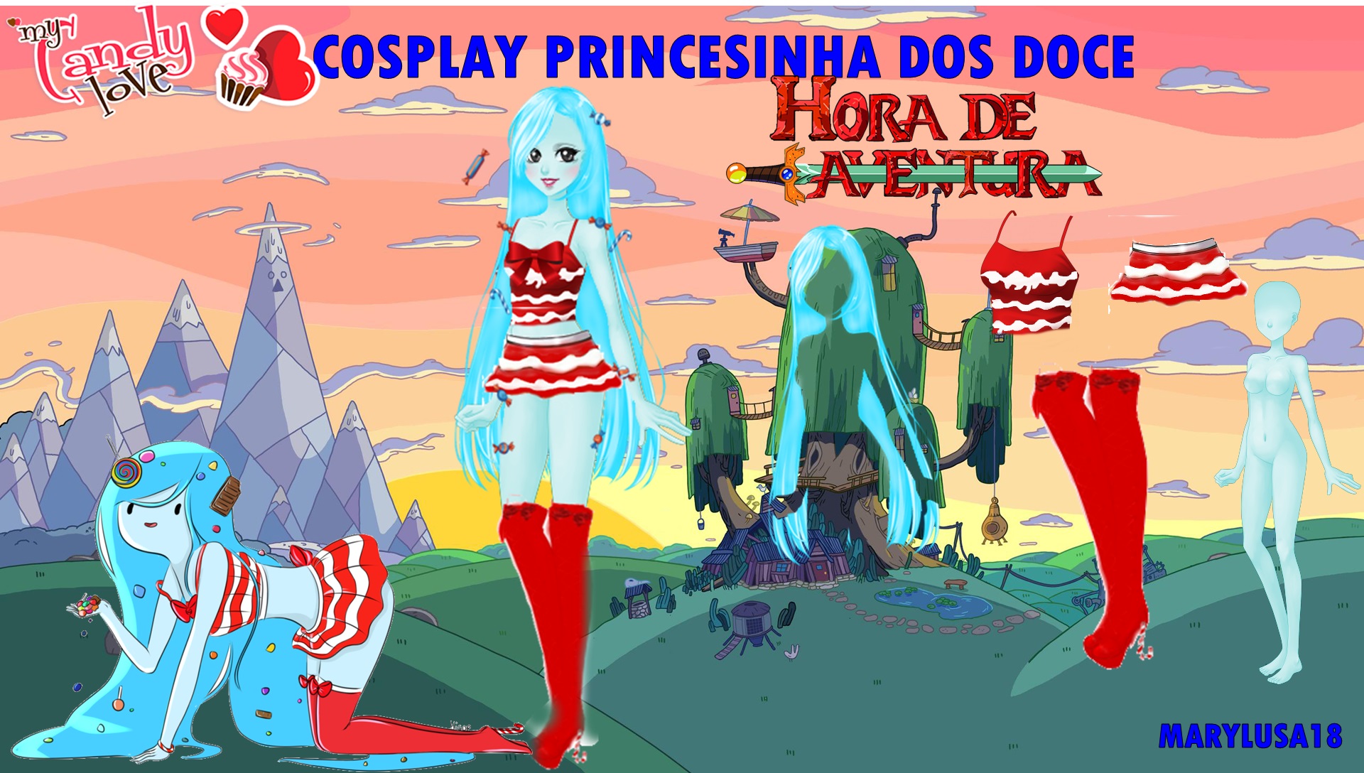 PACK AMOR DOCE COSPLAY HORA DA AVENTURA(PRINCESA)