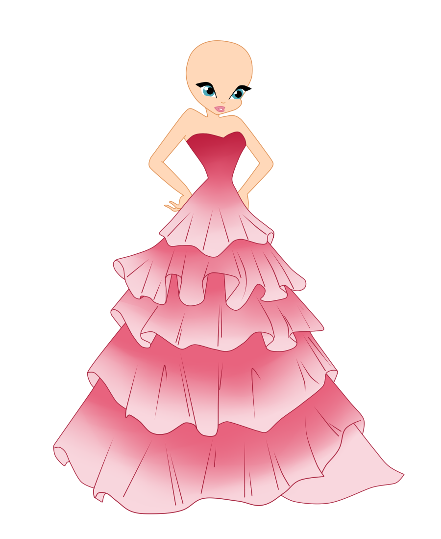 Рисунок девушки в бальном платье