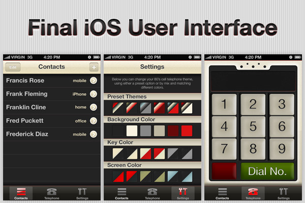 1980s iOS Phone App Design