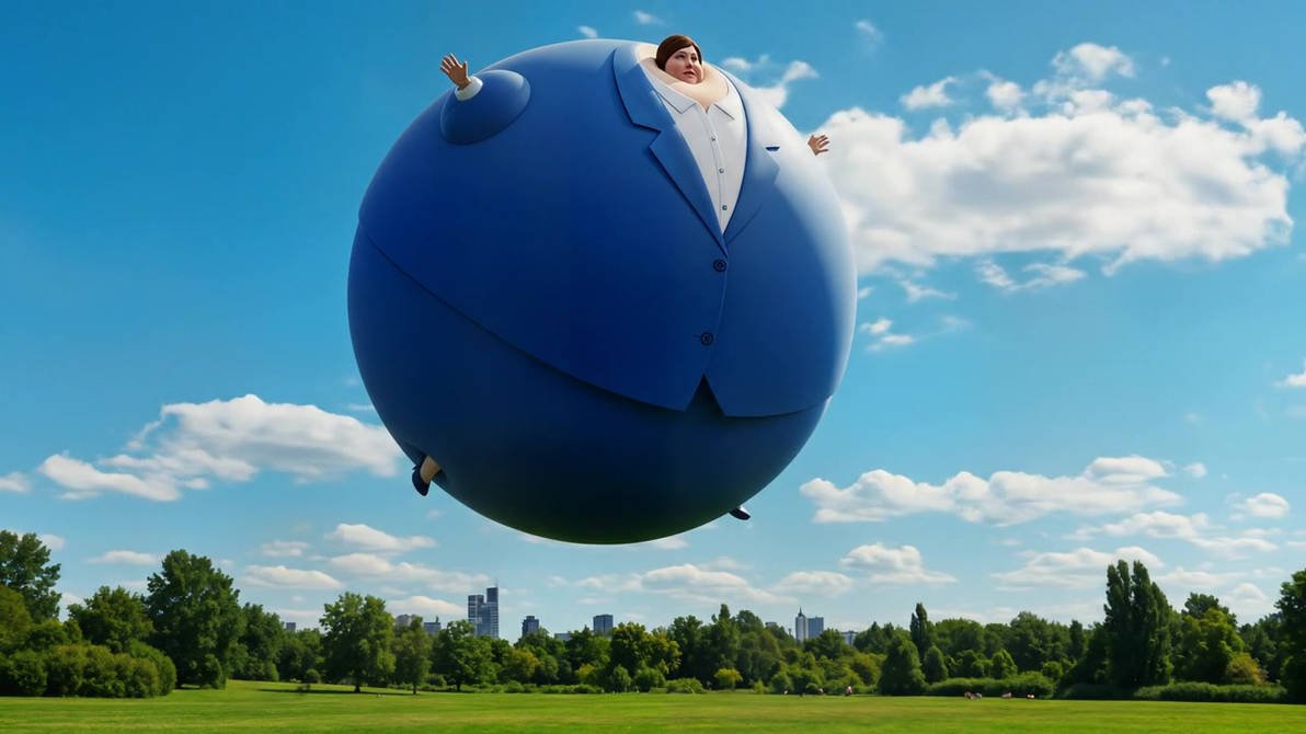 Super early rendering of inflated woman by SirFloatsALot on DeviantArt