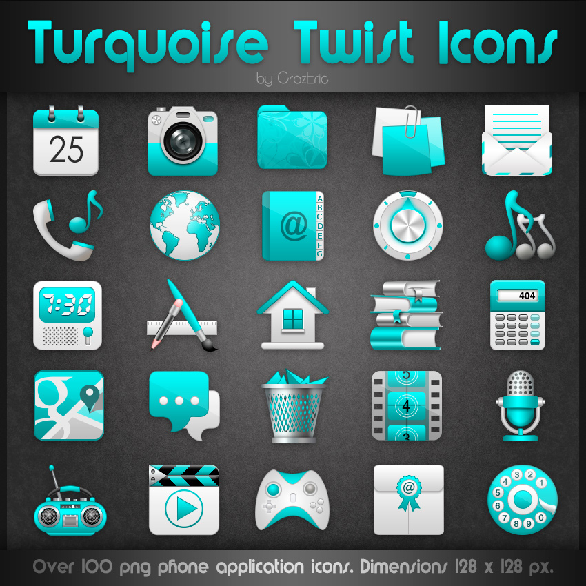 Turquoise Twist Icons