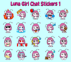 Luna Girl Chat Stickers 1