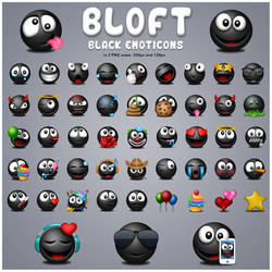 Bloft Big Black Emoticons