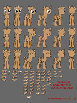 Female Pony Standing Base/Stock Pkg - Mouth ver.