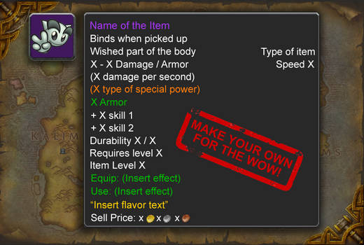 wow item ID - fill yourself