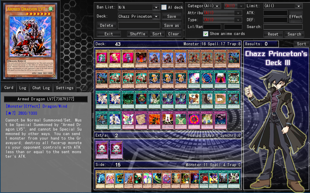 yugioh duel links chazz deck Complete Custom for Yu-Gi-Oh! GX Chazz Princeton's Deck is GOD