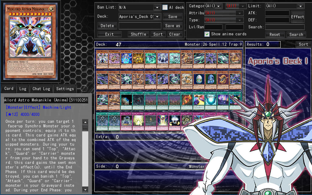 yugioh aporia deck (Yu-Gi-Oh 5D's) Yu-Gi-Oh! Deck Recipe Details |