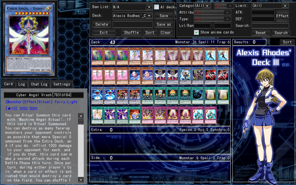alexis deck yugioh gx Complete Custom for Yu-Gi-Oh! Cyber Blader and Asuka Tenjoin/Alexis