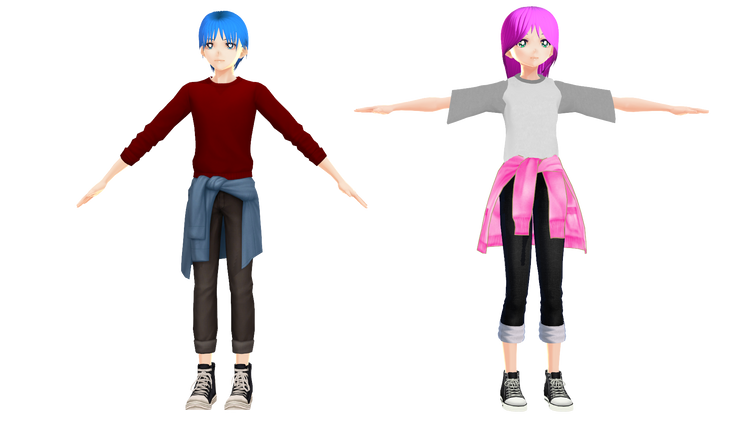 mmd A and T pose DL by Luciing on DeviantArt