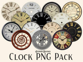 Clocks Transparent Steampunk Vintage PNG Pack