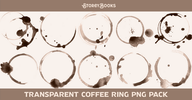 Transparent Coffee Ring Splash Circle PNG Pack