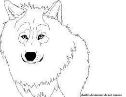 Puppy Wolf Line Art Head-Pixel