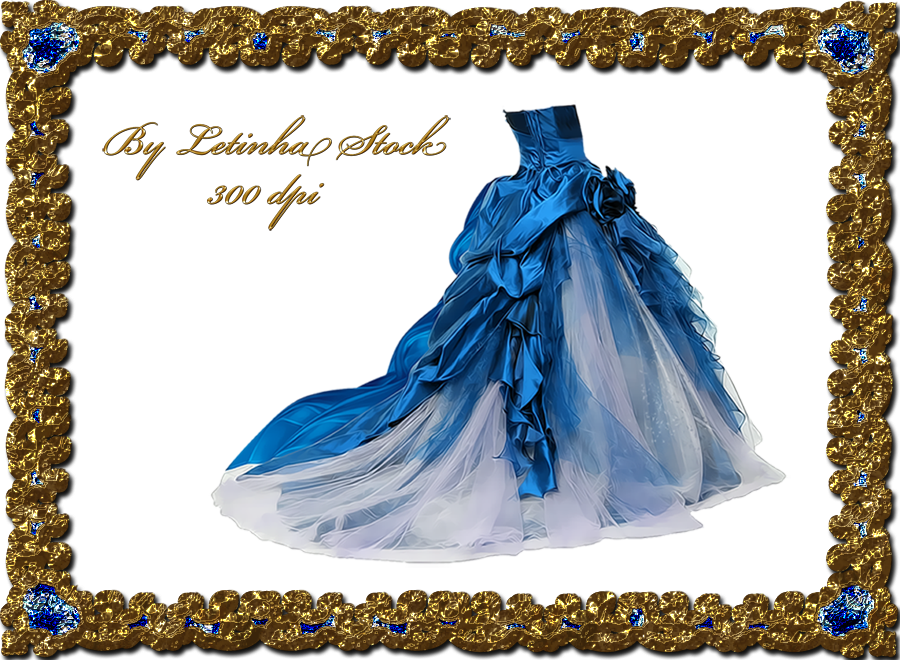 Blue Sattin Gown---