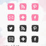 Free watercolor icons pink and black