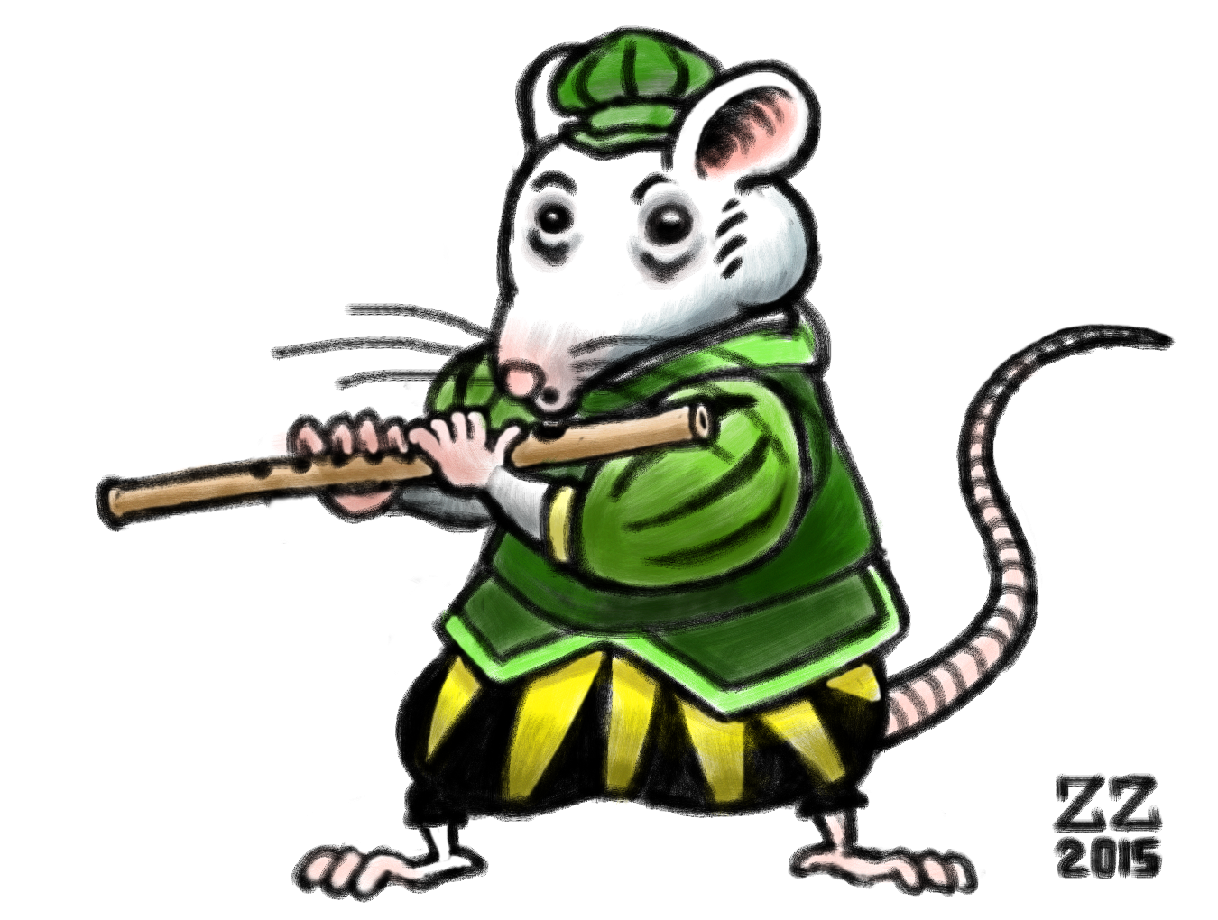 ZZ mouse bard playing a medieval instrument