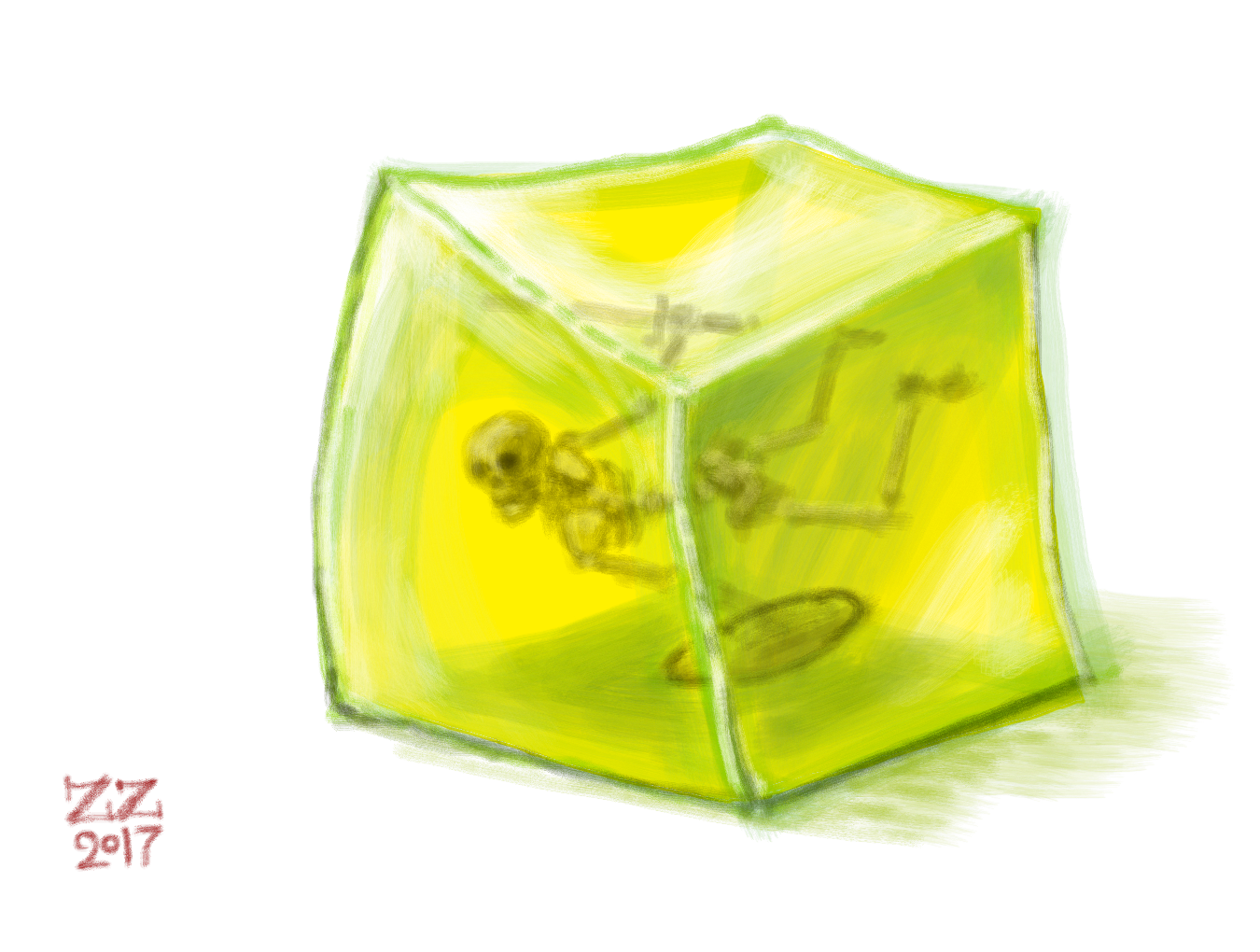 Pls draw a Gelatinous cube by zenzmurfy on DeviantArt