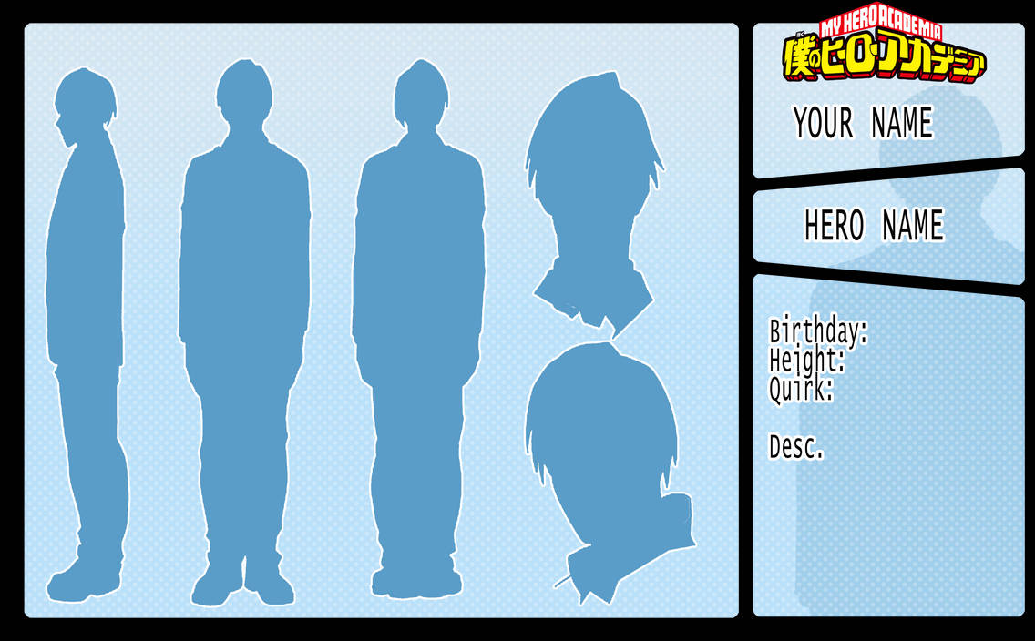 F2u Bnha Character Reference Template By Seungcheol On