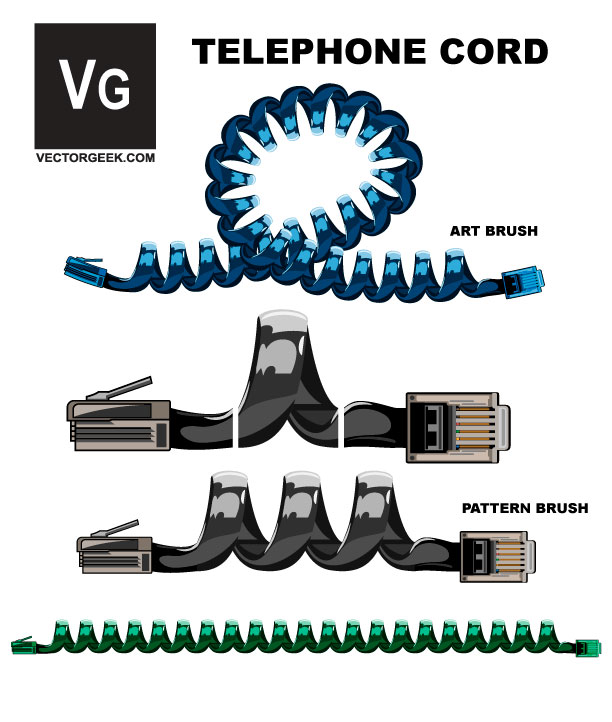 Telephone Cord Pattern Brush