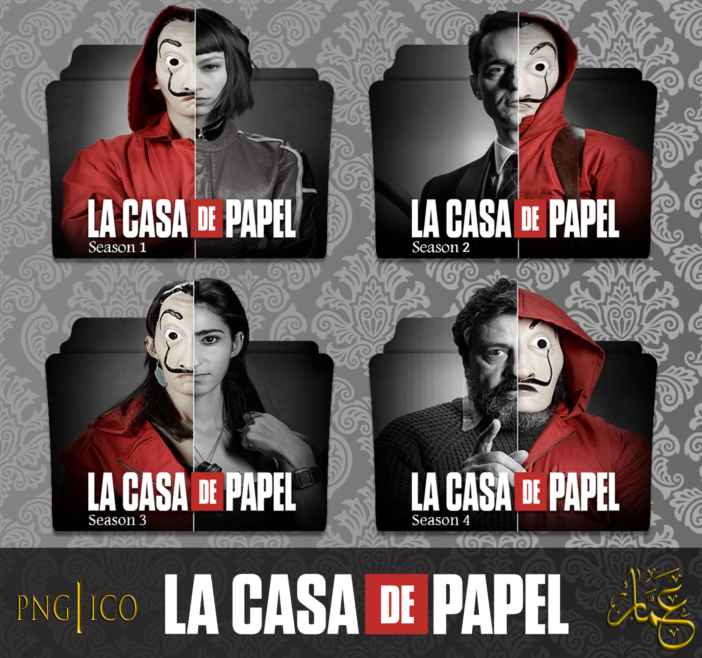 La Casa De Papel Money Heist S1 S4 Folder Icon By Ammarkolen