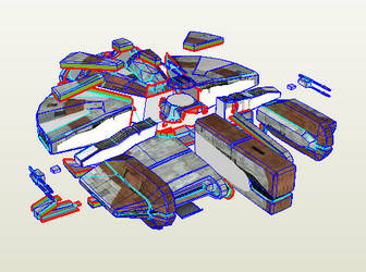 Ebon Hawk Model Template (No Fold Lines)